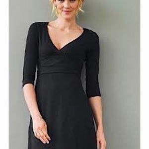 Black Patagonia midi wrap dress